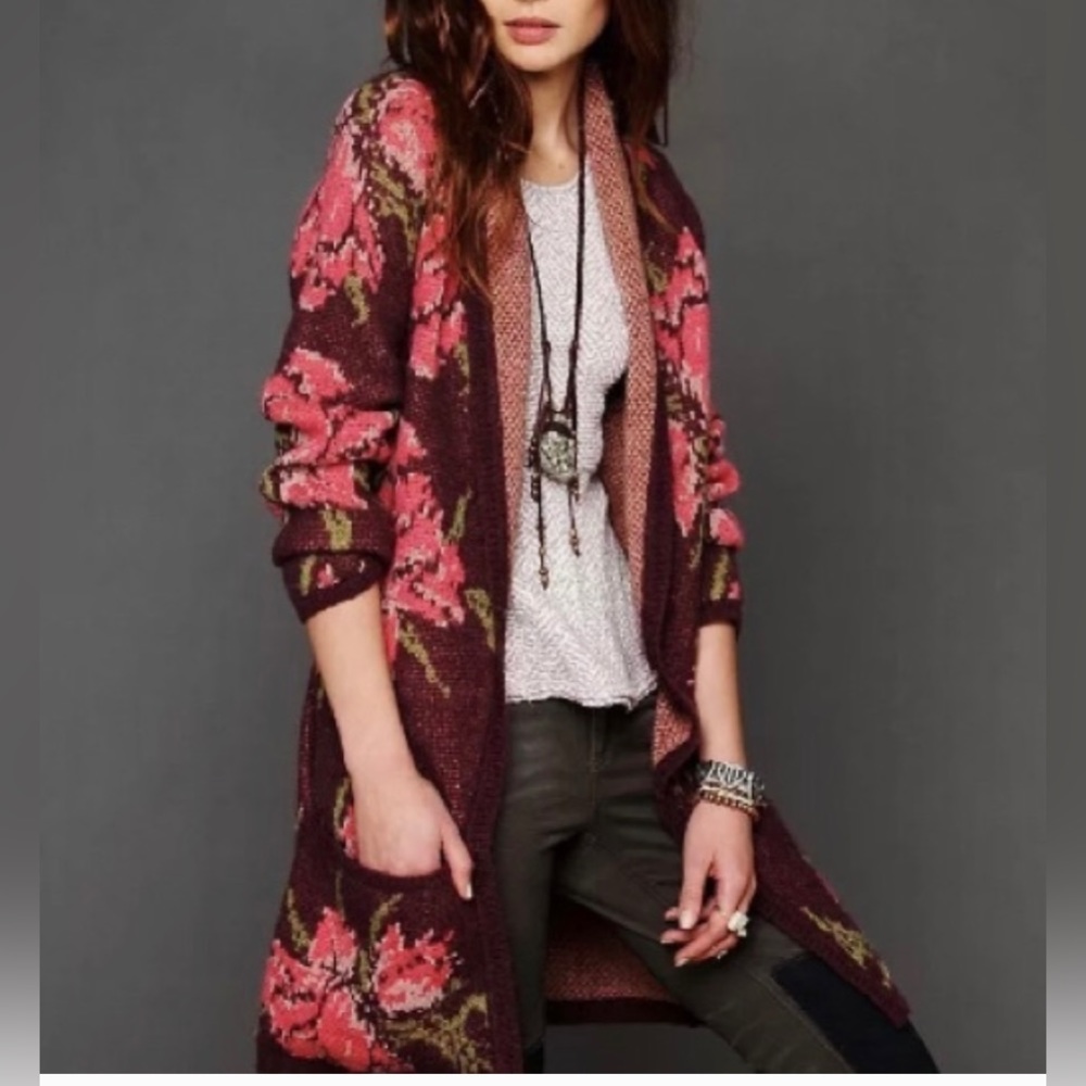 Free People flower power cardigan